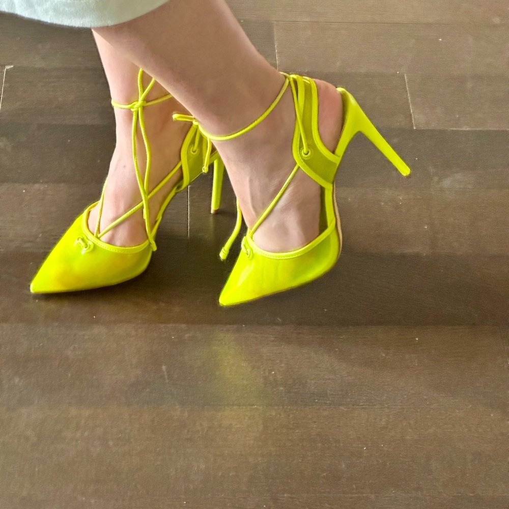 JLO neon heels